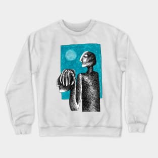 Man with Head Crewneck Sweatshirt